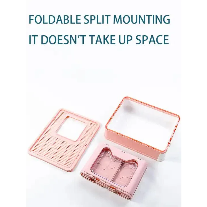 Foldable Cat Litter Box with Pull-Out Tray -Easy Cleaning