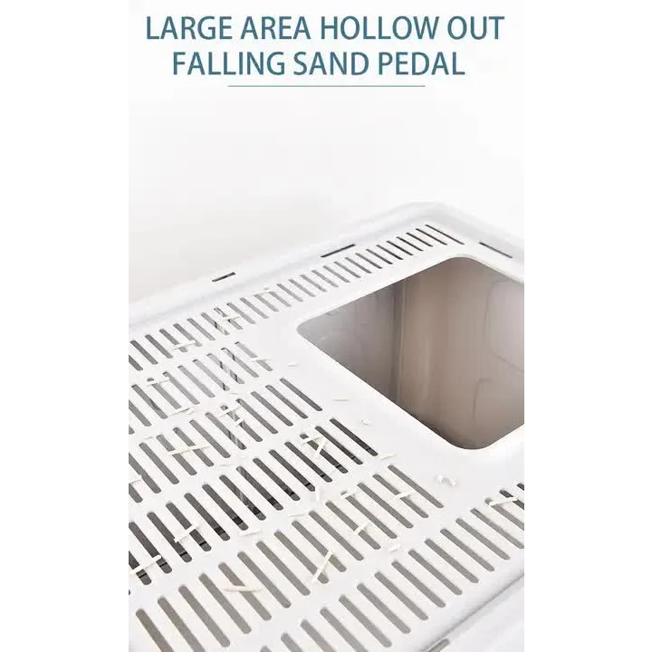 Foldable Cat Litter Box with Pull-Out Tray -Easy Cleaning