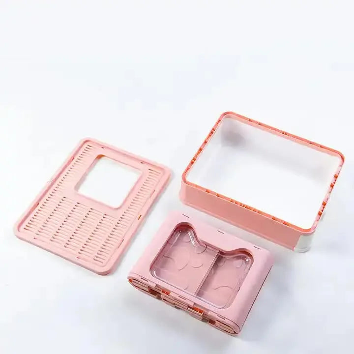 Foldable Cat Litter Box with Pull-Out Tray -Easy Cleaning