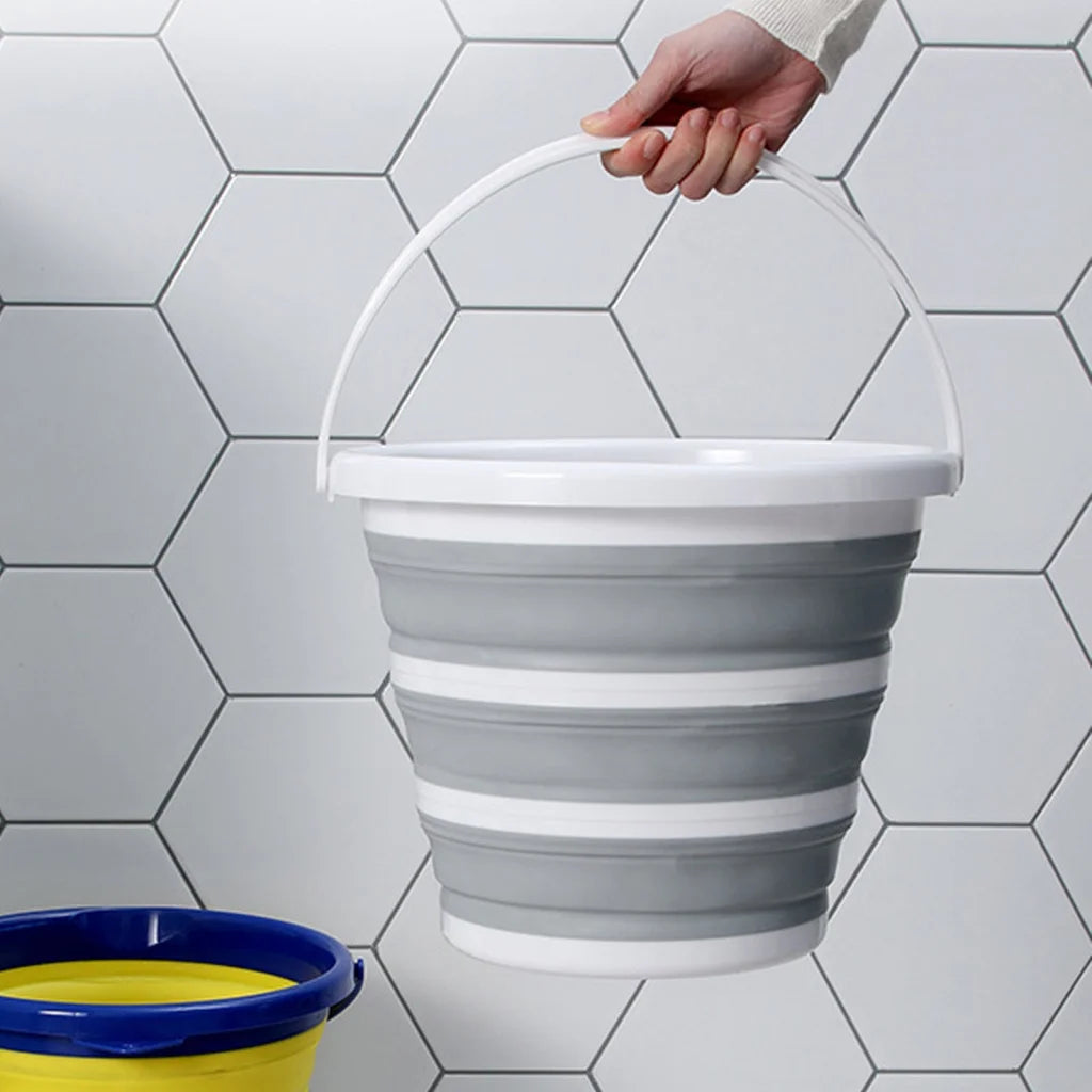 Foldable Collapsible Bucket 2X 10L Silicone for Hiking
