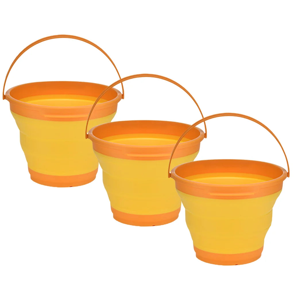 Foldable Collapsible Silicone Bucket Set of 3 - 7L