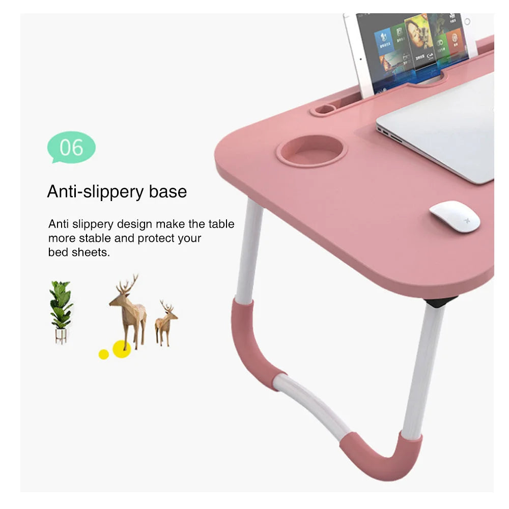 Foldable Desk Laptop Stand Table Bed Computer Study