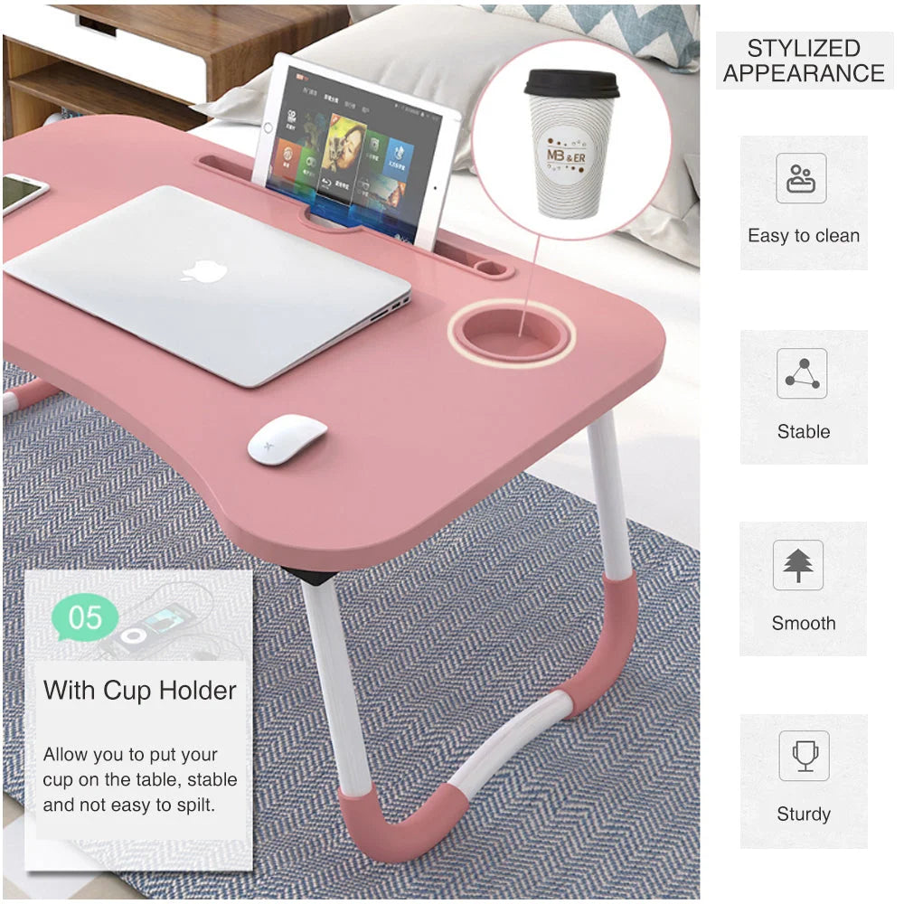 Foldable Desk Laptop Stand Table Bed Computer Study