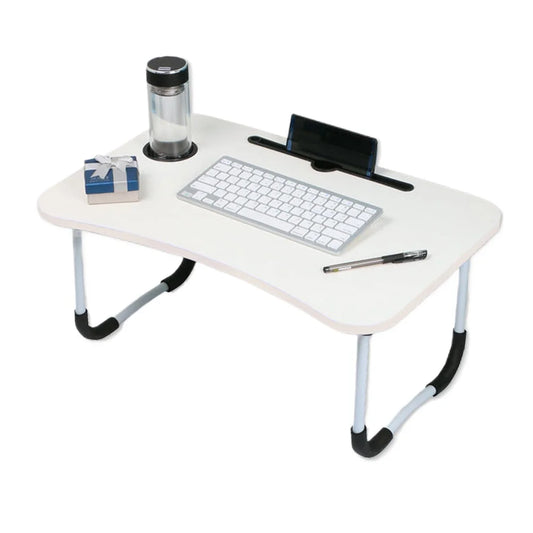 White computer desk with work surface and storage section