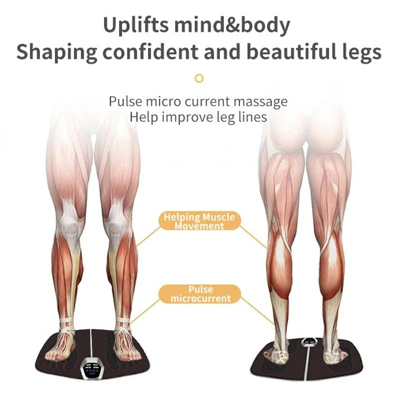 Foldable Ems Foot Massager Pad With Remote Coffee - Health