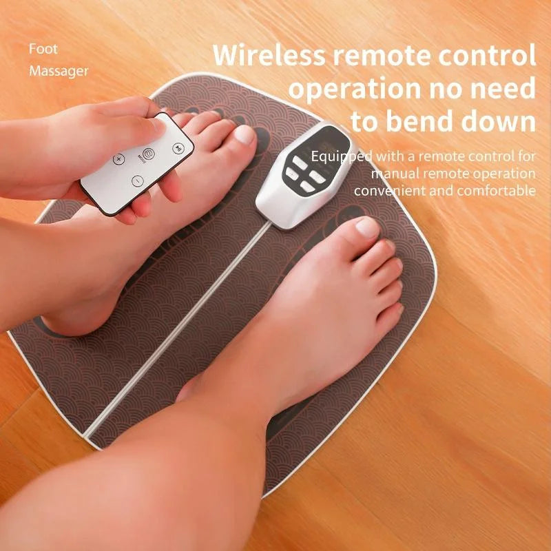 Foldable Ems Foot Massager Pad With Remote Coffee - Health