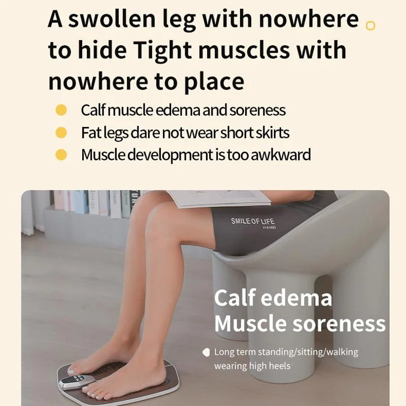 Foldable Ems Foot Massager Pad With Remote Coffee - Health