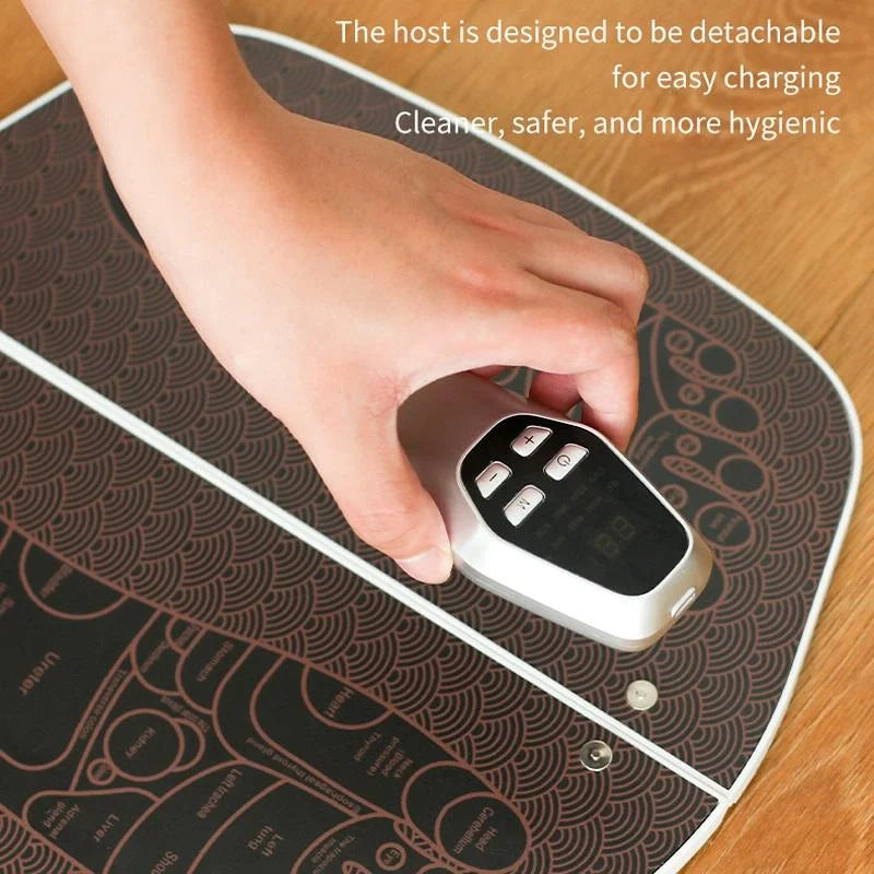 Foldable Ems Foot Massager Pad With Remote Coffee - Health