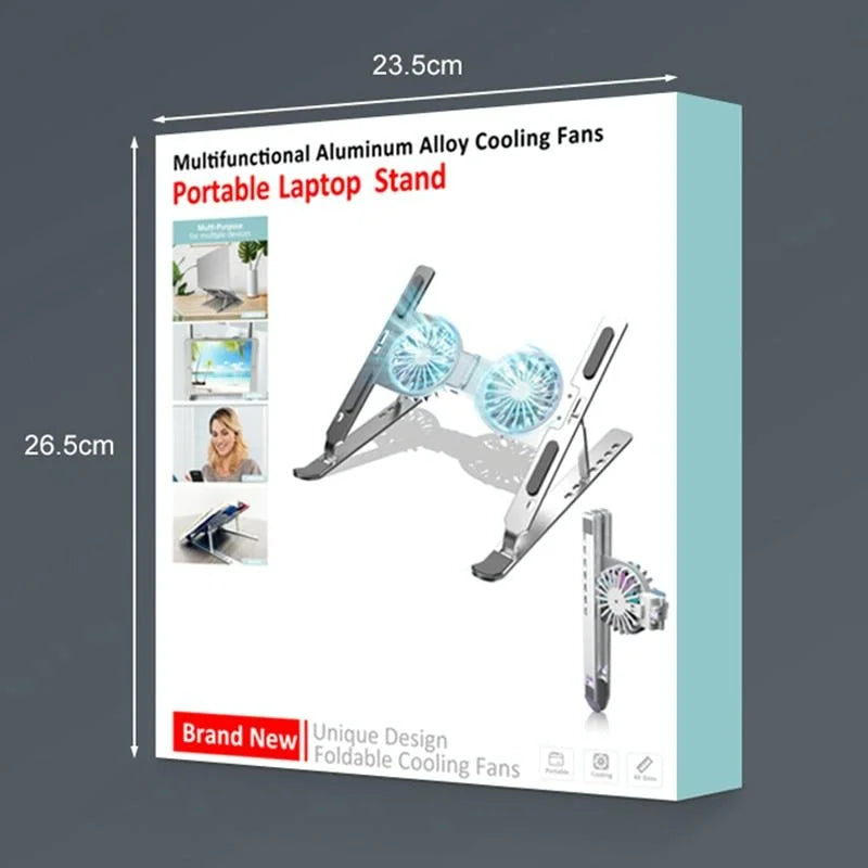 Foldable Laptop Cooling Stand with Ambient Light - Pink