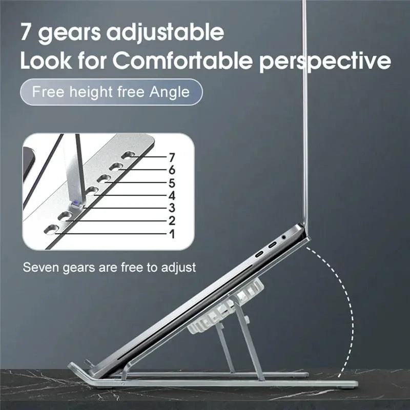 Foldable Laptop Cooling Stand with Ambient Light - Pink