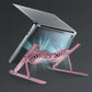 Foldable Laptop Cooling Stand with Ambient Light - Silver