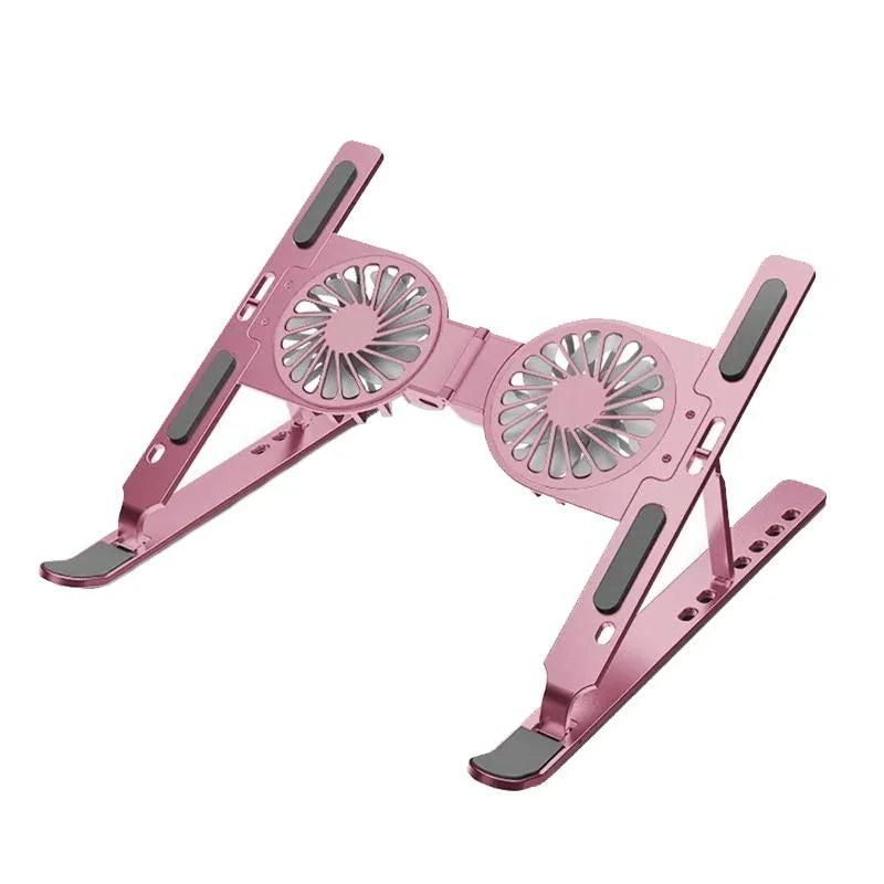Foldable Laptop Cooling Stand with Ambient Light - Silver