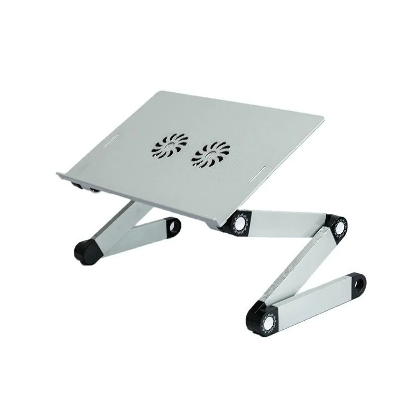 Foldable Laptop Desk with Fan & Mouse Board - Aluminum