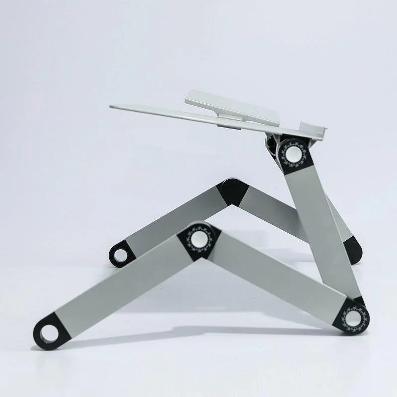 Foldable Laptop Desk with Fan & Mouse Board - Aluminum