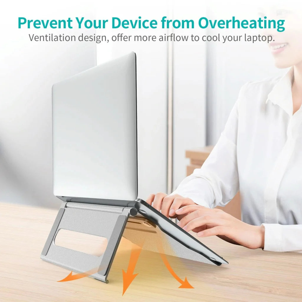 Foldable Laptop Stand - Aluminum Alloy Silver - Electronics