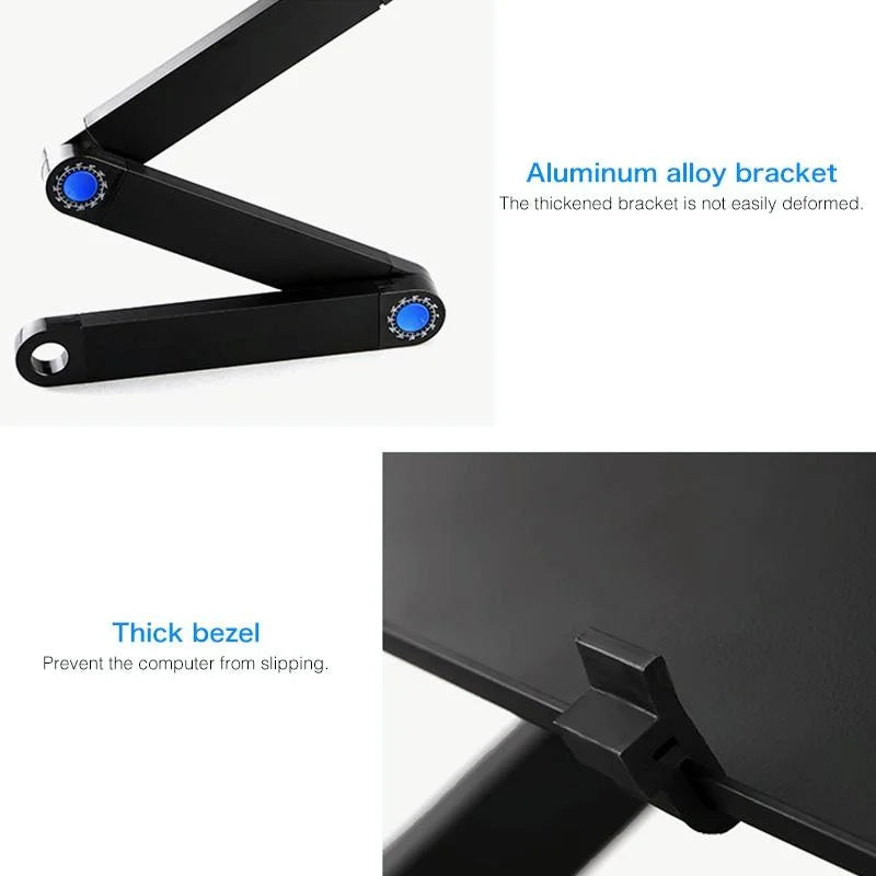Foldable Laptop Stand with Dual Fans & Mouse Pad - 360