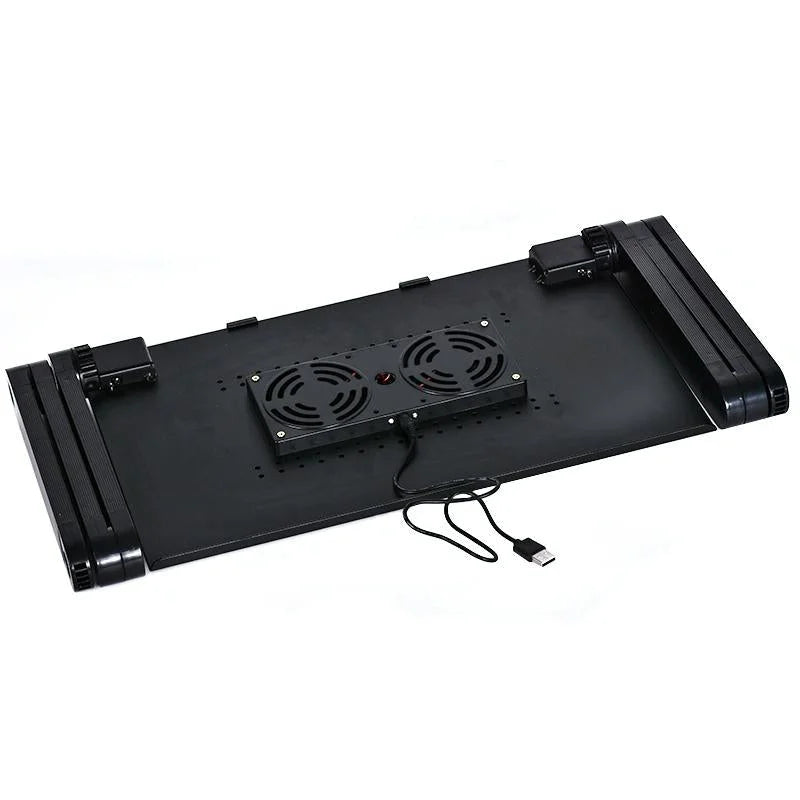 Foldable Laptop Stand with Dual Fans & Mouse Pad - 360