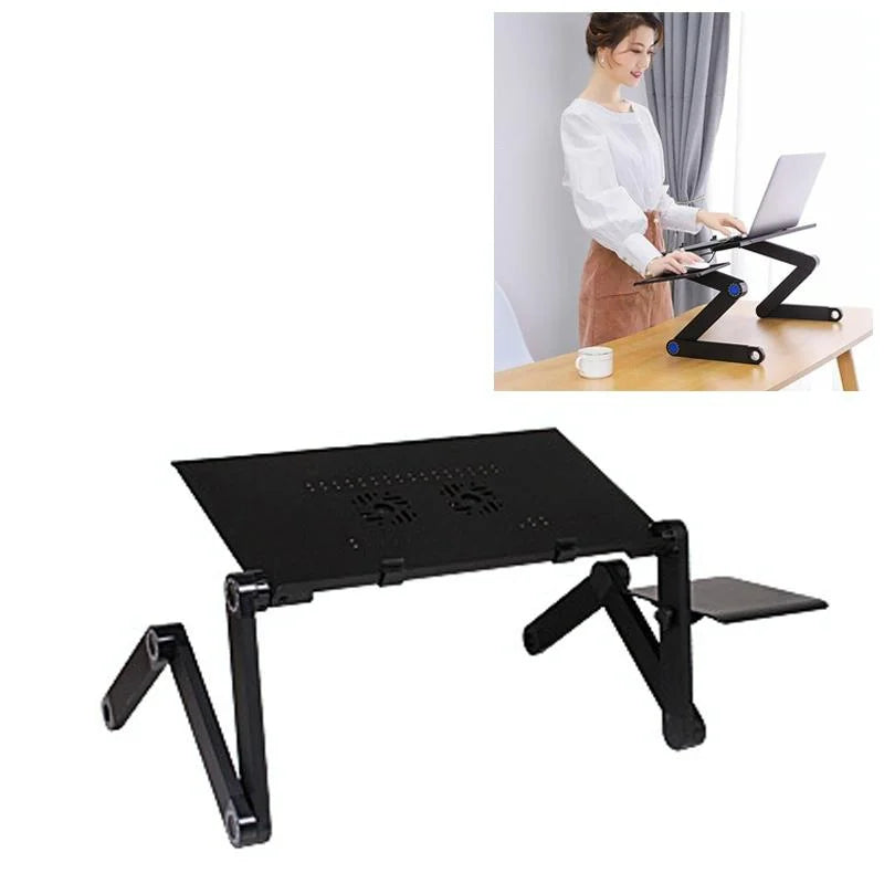 Foldable Laptop Stand with Dual Fans & Mouse Pad - 360