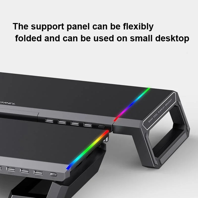 Foldable Laptop Stand with Rgb Lighting & Usb Expansion