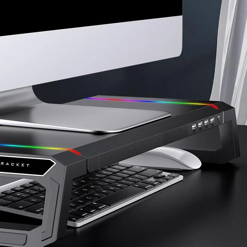 Foldable Laptop Stand with Rgb Lighting & Usb Expansion