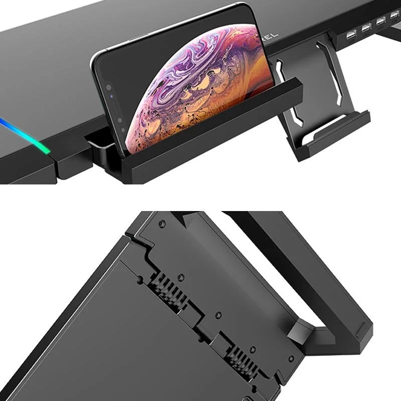 Foldable Laptop Stand with Rgb Lighting & Usb Expansion