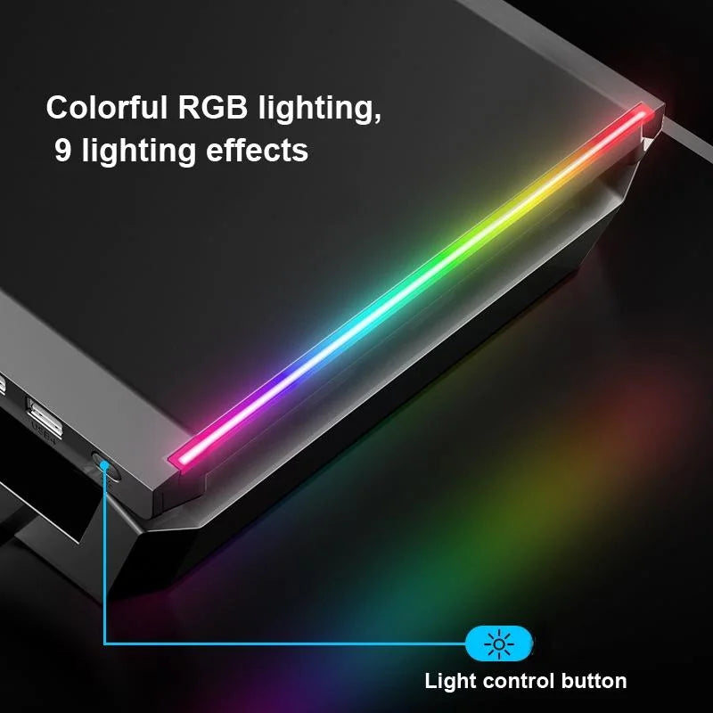 Foldable Laptop Stand with Rgb Lighting & Usb Expansion