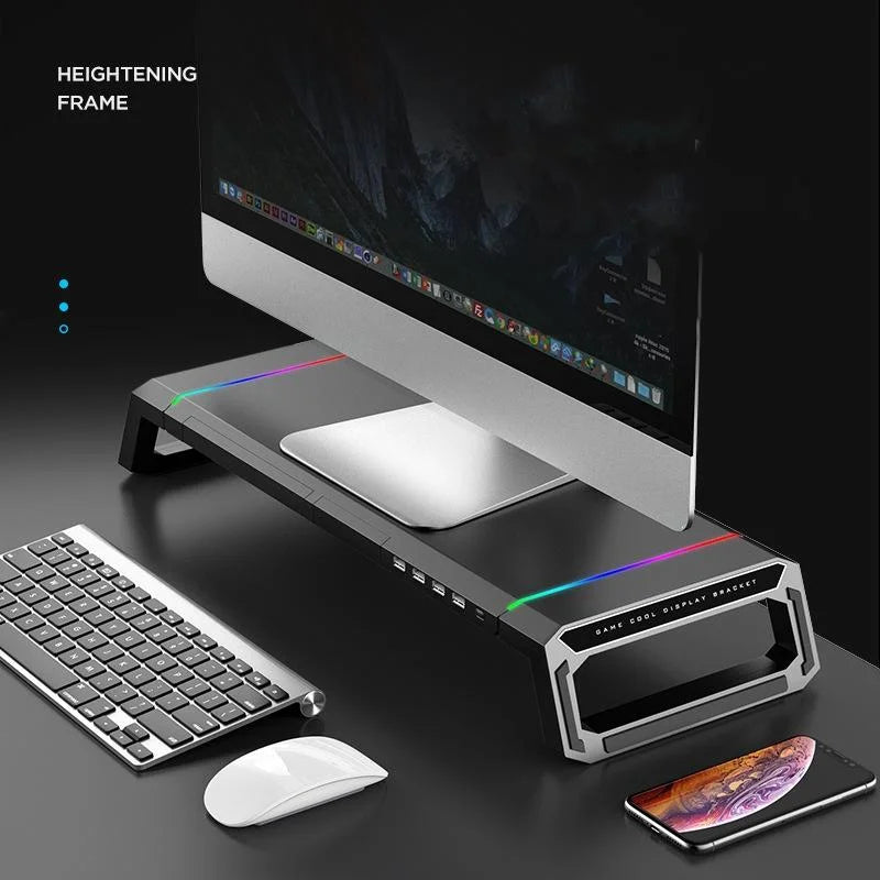 Foldable Laptop Stand with Rgb Lighting & Usb Expansion