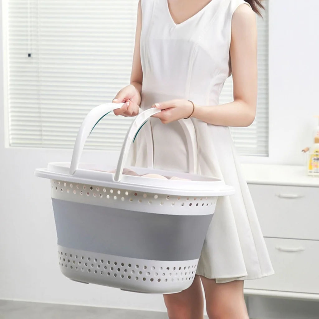 Foldable Laundry Washing Basket 28L with Handle