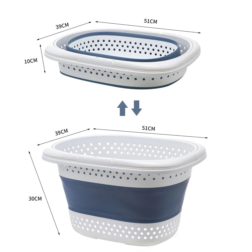 Foldable Laundry Washing Basket 28L with Handle