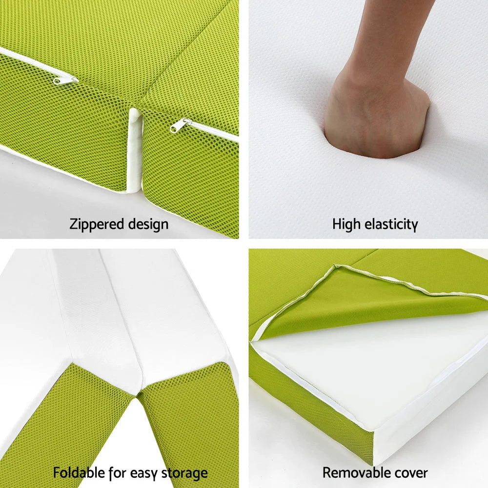 Single mattress Foldable Bedding 4 Fold Folding Bed