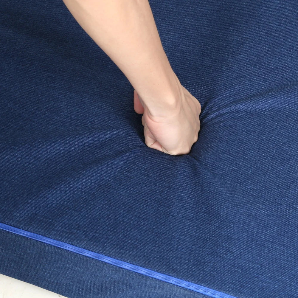 Blue mattress for bedroom sleeping setup