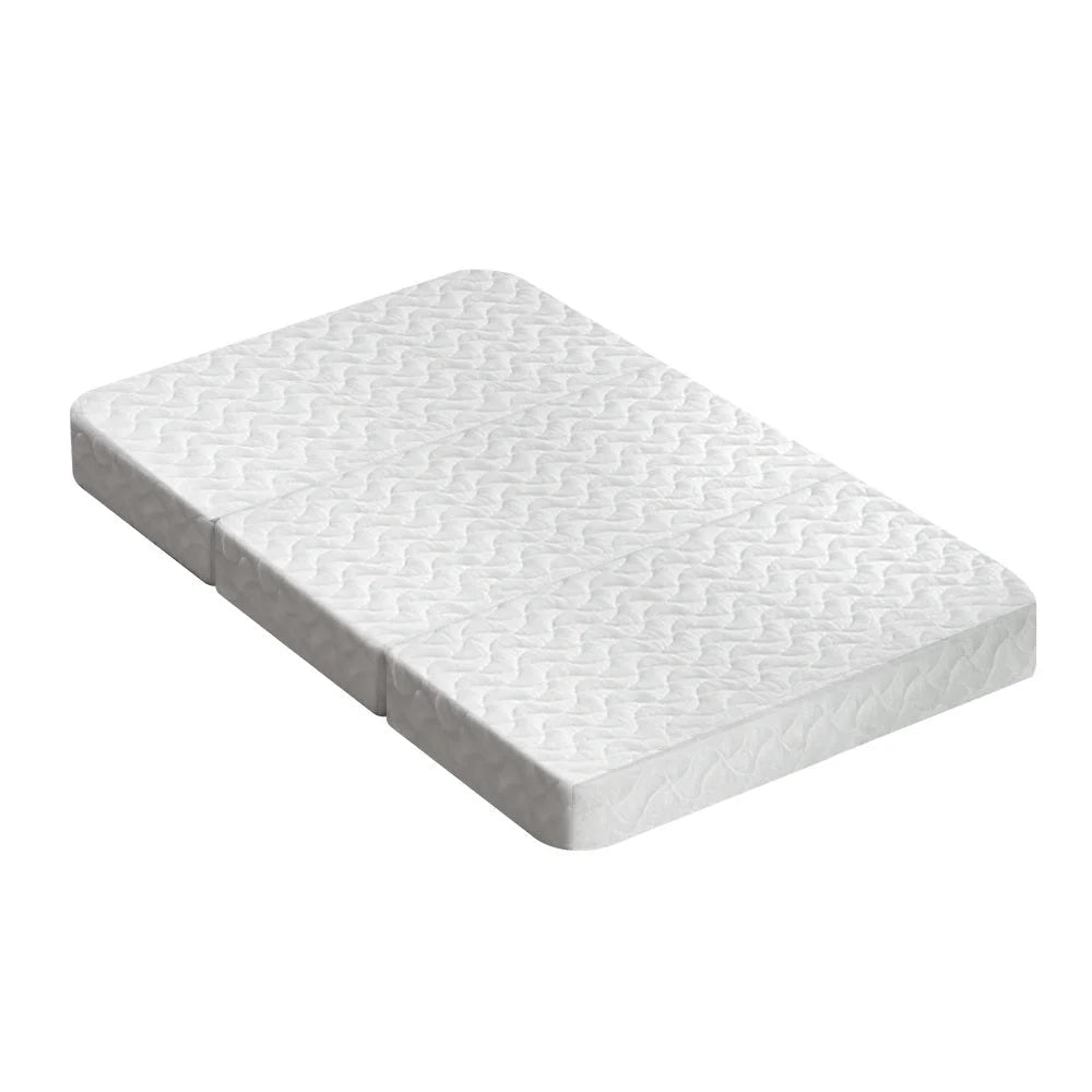 Foldable Mattress Bedding Folding Foam Cot Bed - White
