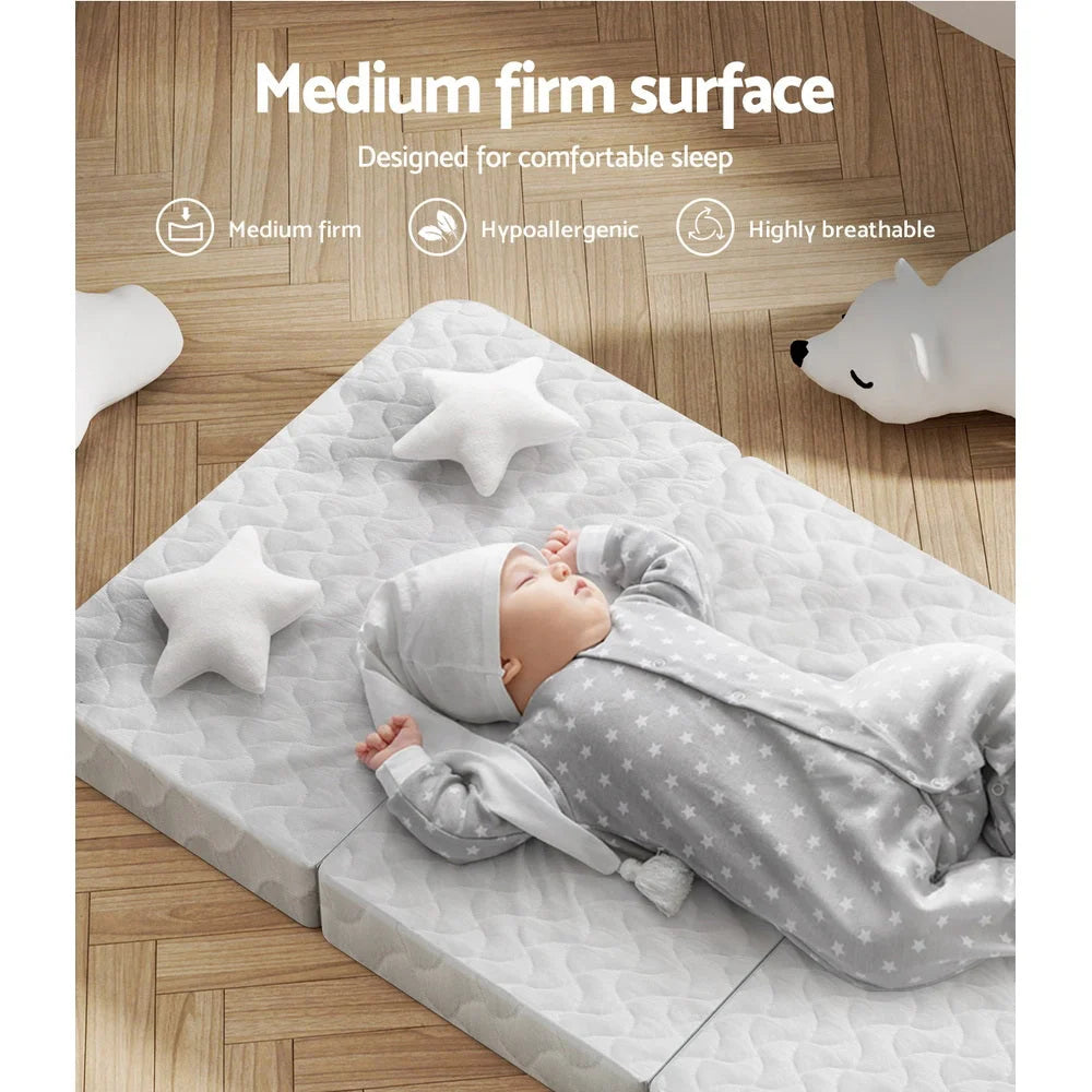 Foldable Mattress Bedding Folding Foam Cot Bed - White
