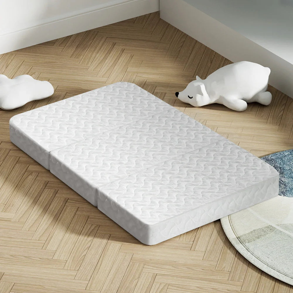 Foldable Mattress Bedding Folding Foam Cot Bed - White