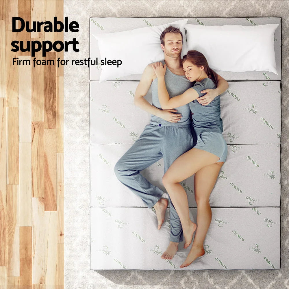 Foldable Mattress Foam Bamboo Bedding - Queen - Home &