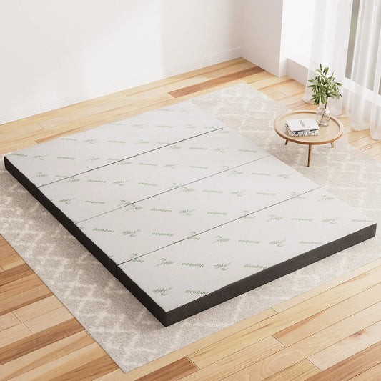 Foldable Mattress Foam Bamboo Bedding - Queen - Home &