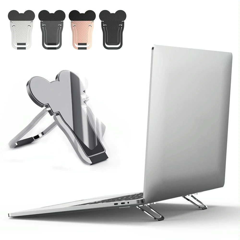 Foldable Metal Laptop Stand - Set of 2 - Black