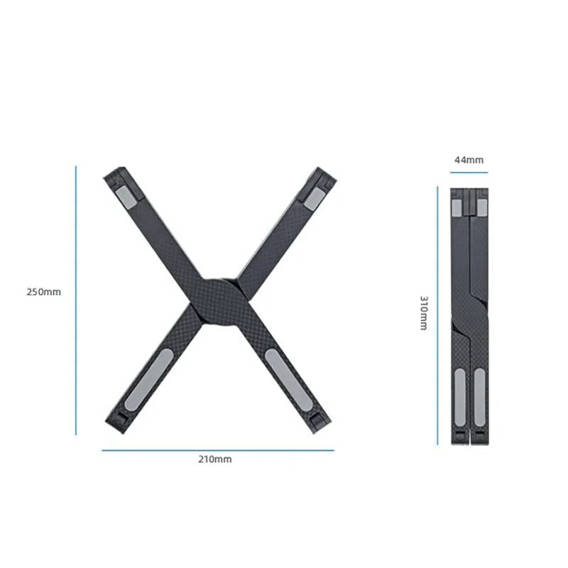 Foldable Non-slip Laptop Stand - Plastic Silicone - Black