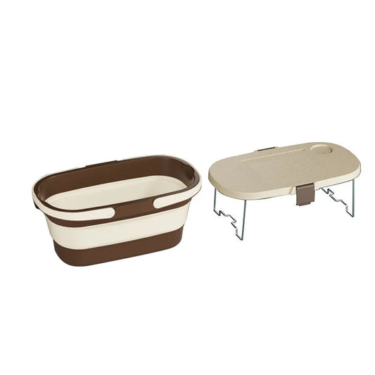 Foldable Picnic Basket with Tray - 16.5L Capacity White