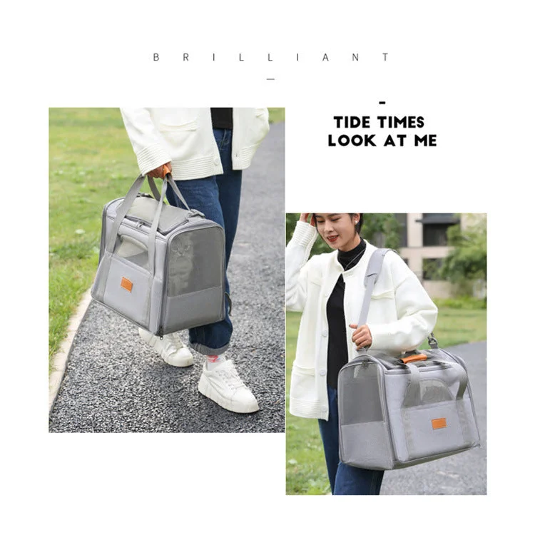 Foldable Soft-Sided Pet Carrier for Travel - Fits Cats &