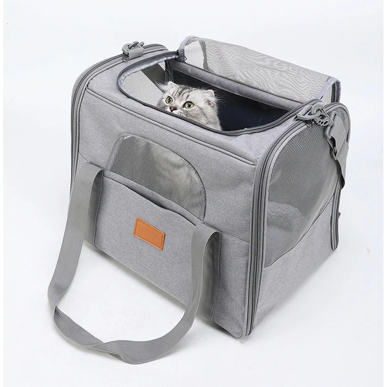 Foldable Soft-Sided Pet Carrier for Travel - Fits Cats &