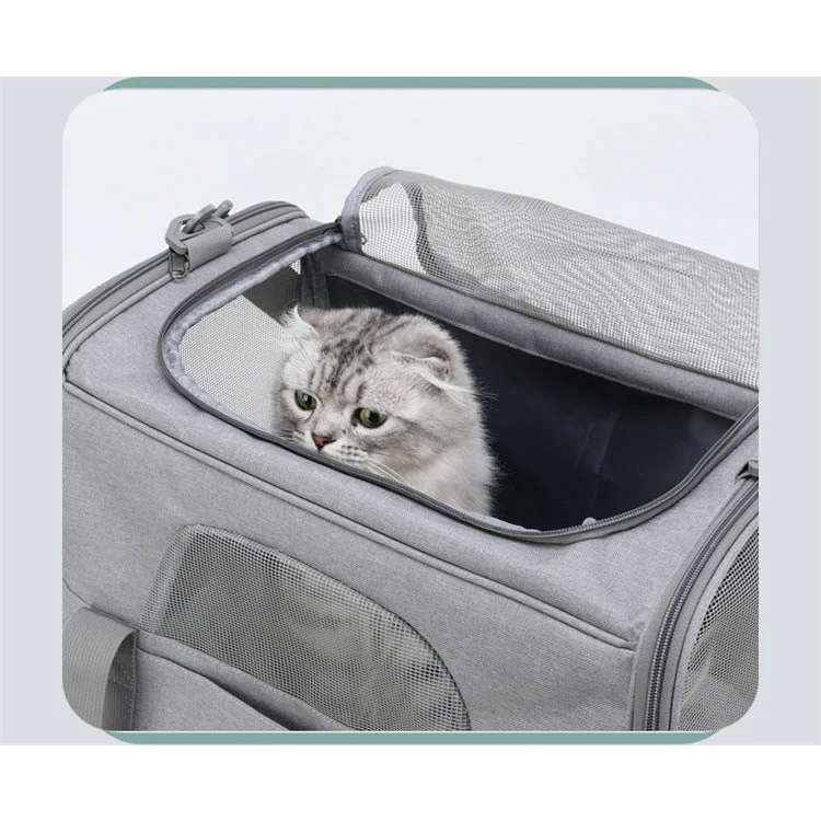 Foldable Soft-Sided Pet Carrier for Travel - Fits Cats &