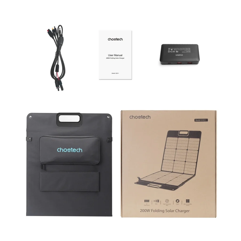 Foldable Solar Charger 200W - CHOETECH SC011 - Home & Garden