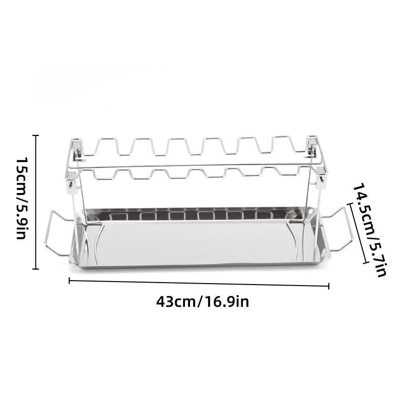 Foldable Stainless Steel Barbecue Grill Rack for Chicken