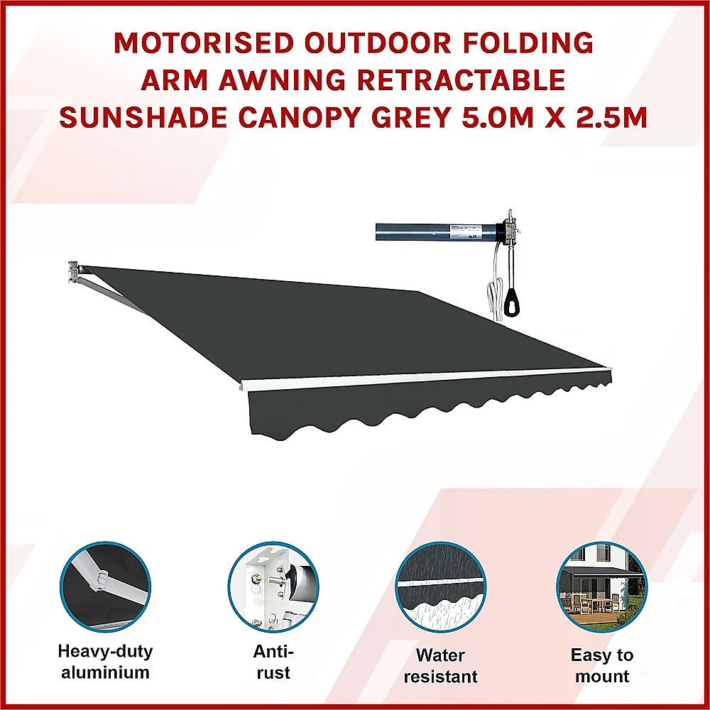 Folding Arm Awning Motorised Outdoor Retractable Sunshade