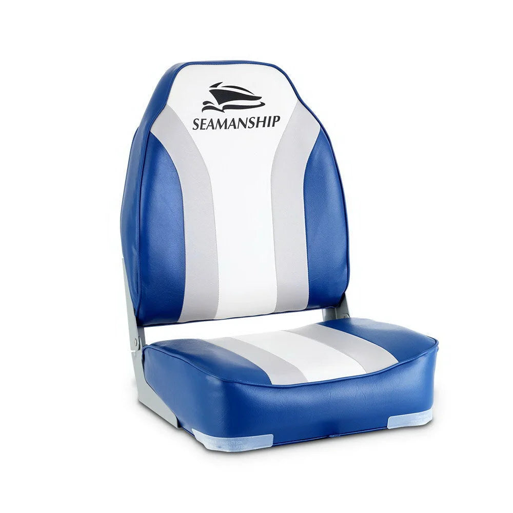 Folding boat seats with display setup and product form