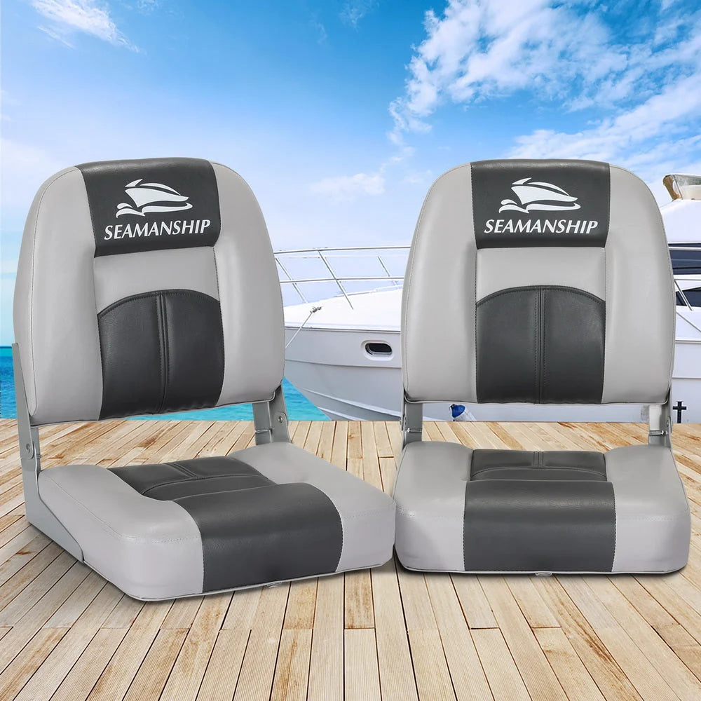 Folding Boat Seats Set of 2 Marine Seating Swivels All