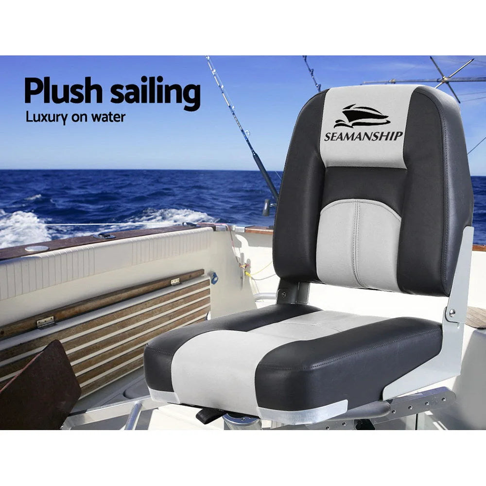 Folding Boat Seats Set of 2 Marine Seating Swivels All