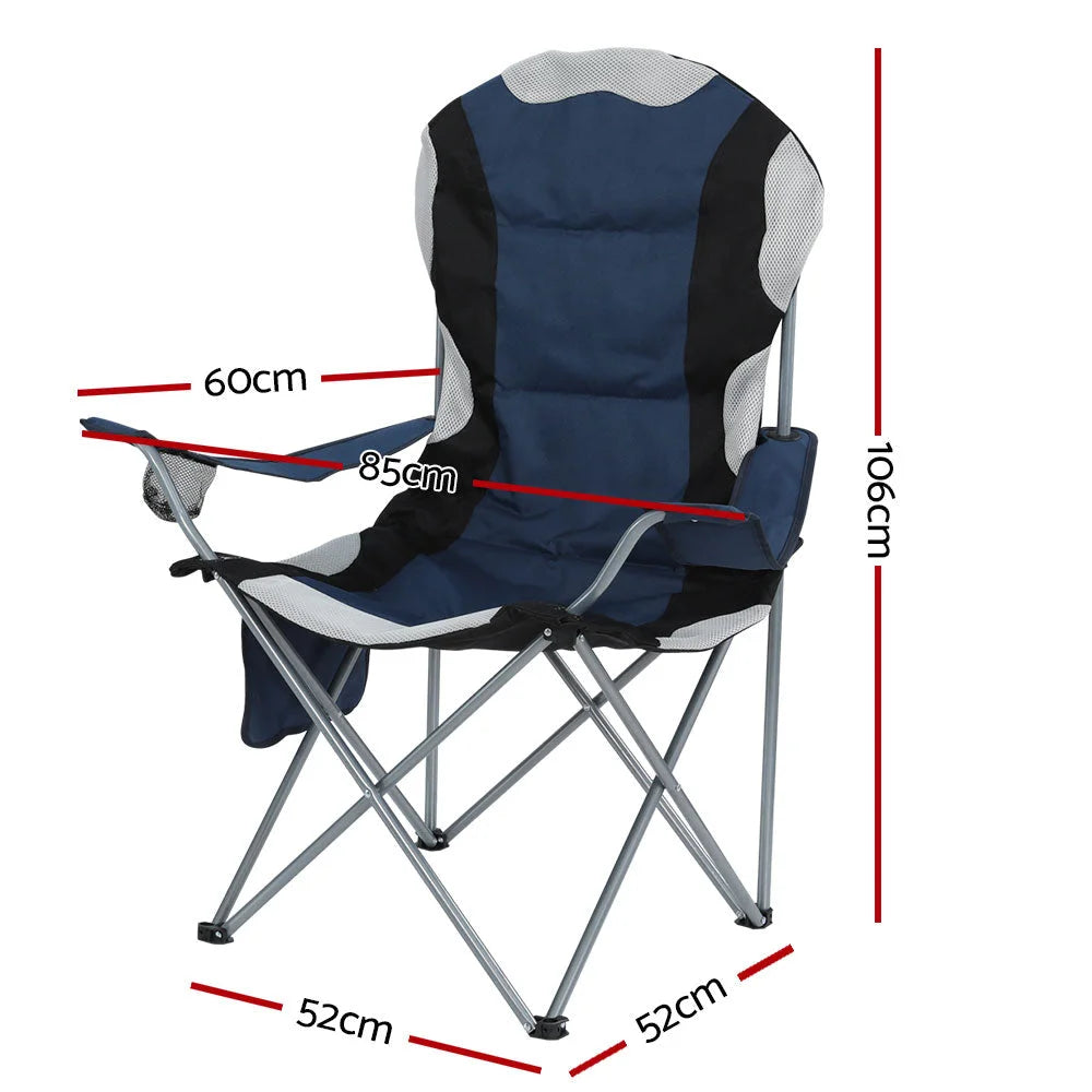 Folding Camping Chairs Set of 2 Armchair Portable Camping