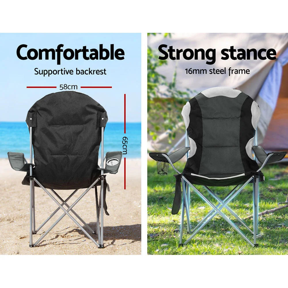 Folding Camping Chairs Set of 2 Armchair Portable Outdoor